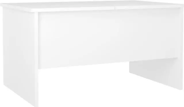 Alt view image 5 of 11 - vidaXL Coffee Table White Engineered wood Medium Height-Adjustable