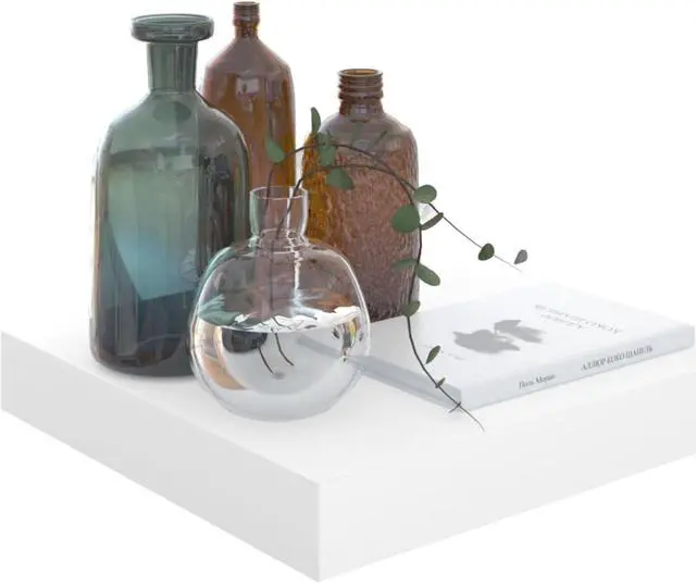 Alt view image 12 of 15 - vidaXL Wall Shelves Floating Shelves Display Shelves 2 Pcs High Gloss White