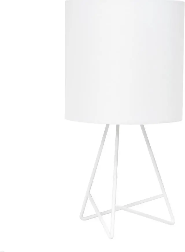 Alt view image 17 of 19 - Simple Designs Down to the Wire Table Lamp with Fabric Shade, White with White Shade