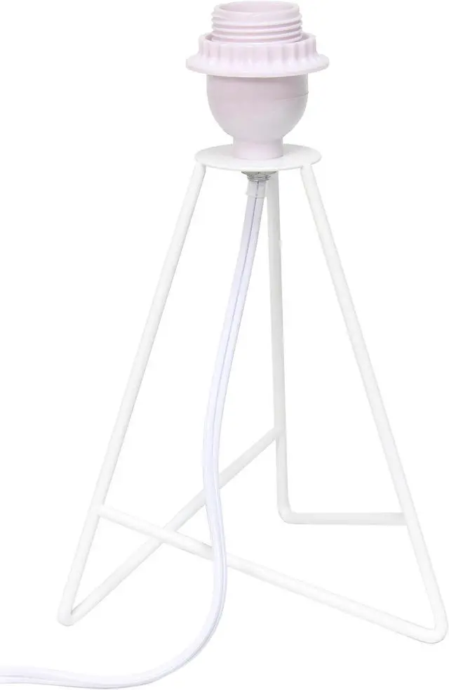 Alt view image 19 of 19 - Simple Designs Down to the Wire Table Lamp with Fabric Shade, White with White Shade