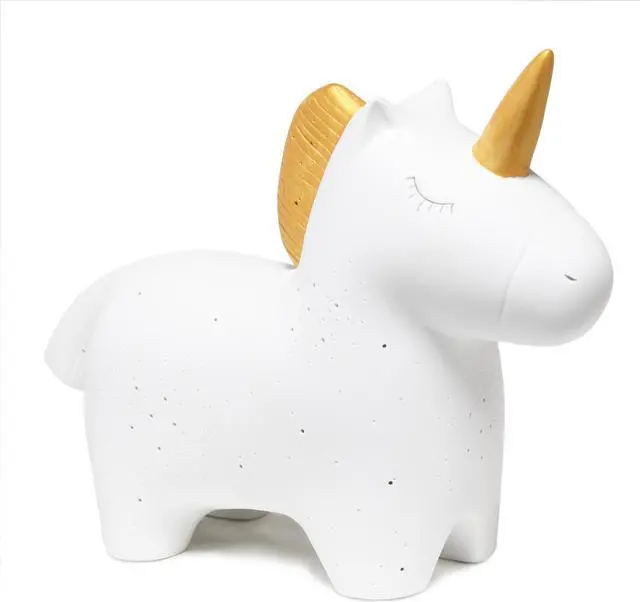 Alt view image 10 of 15 - Simple Designs Porcelain Unicorn Shaped Table Lamp