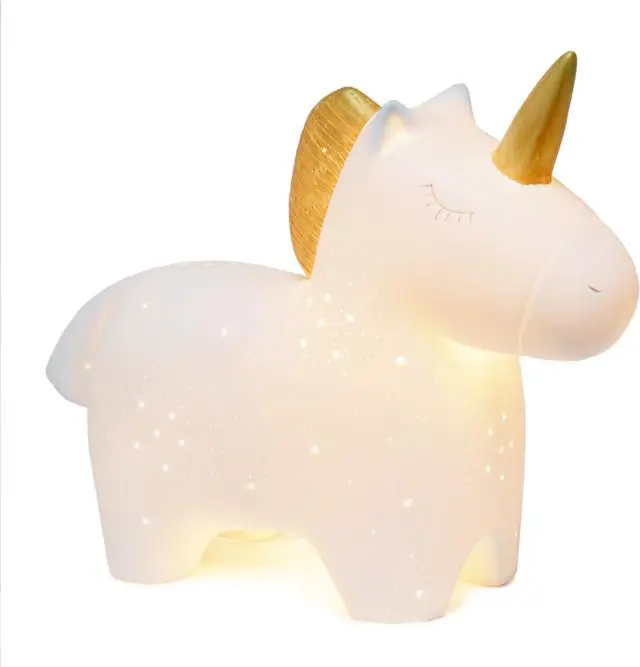 Alt view image 11 of 15 - Simple Designs Porcelain Unicorn Shaped Table Lamp