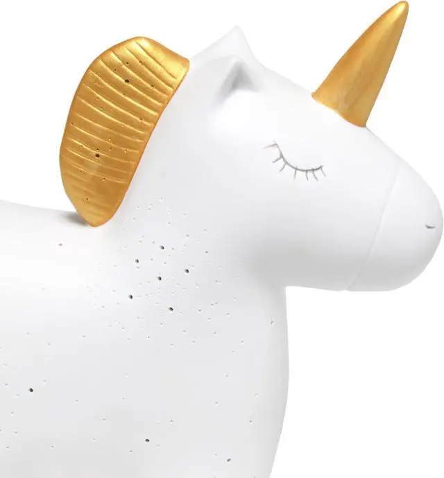 Alt view image 15 of 15 - Simple Designs Porcelain Unicorn Shaped Table Lamp