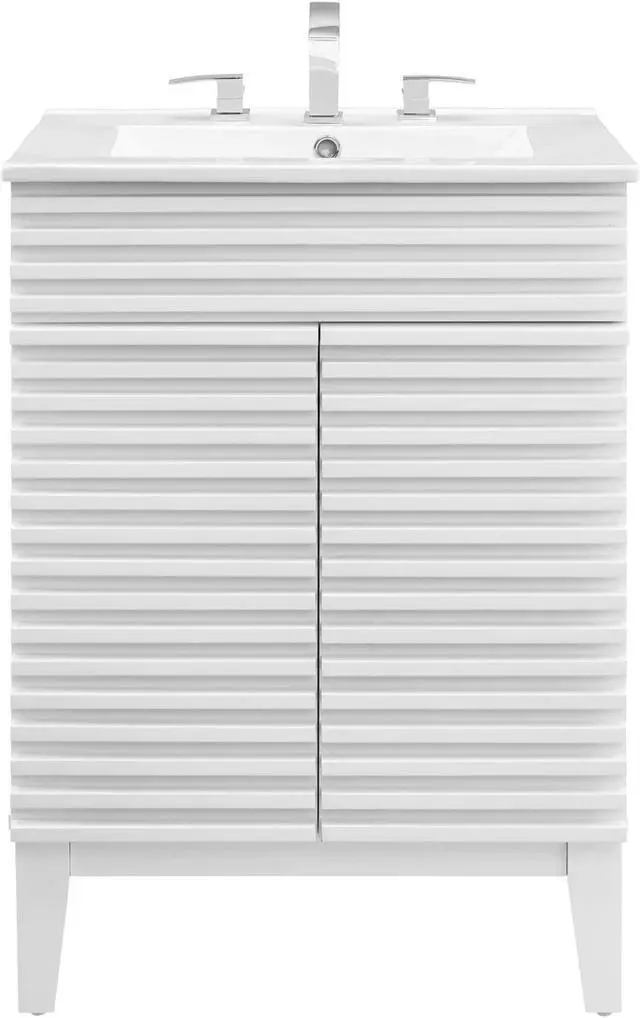 Alt view image 6 of 6 - Render Bathroom Vanity White White