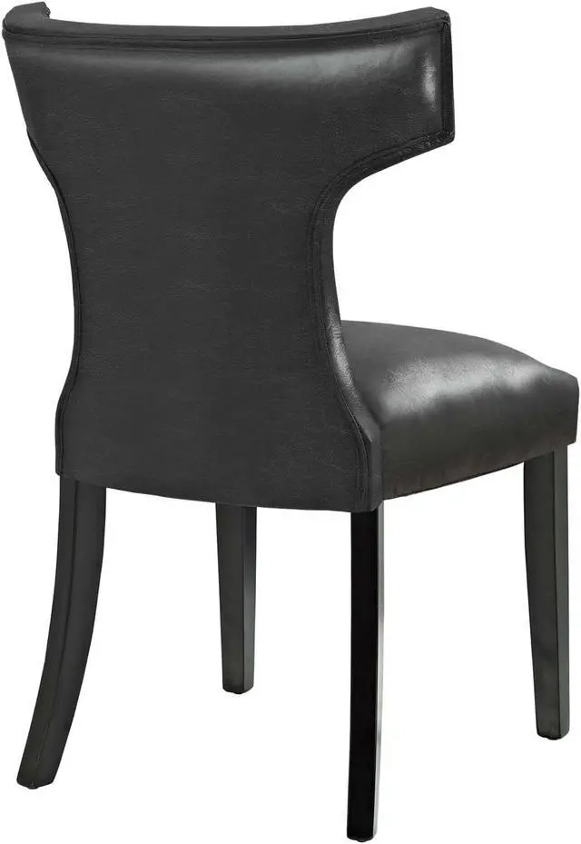 Alt view image 3 of 8 - Curve Vinyl Dining Chair Black