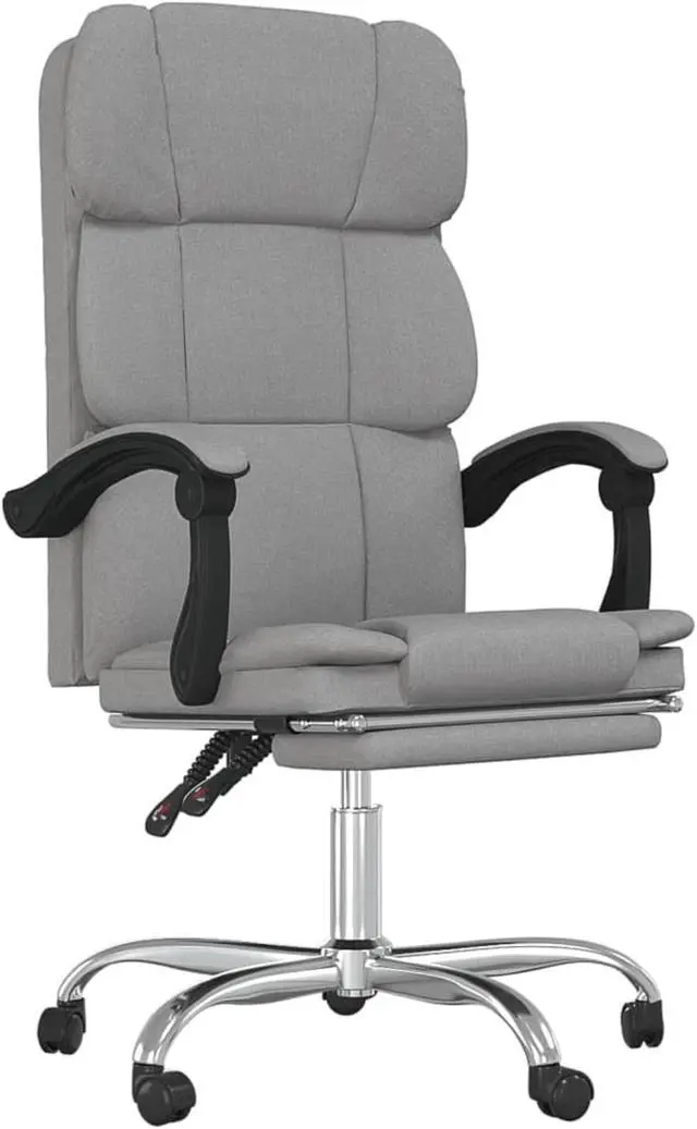 Main image of vidaXL Reclining Office Chair Light Gray Fabric