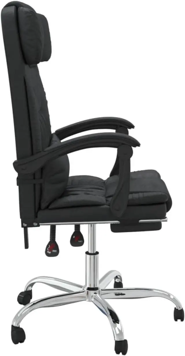 Alt view image 3 of 10 - vidaXL Massage Reclining Office Chair Black Faux Leather