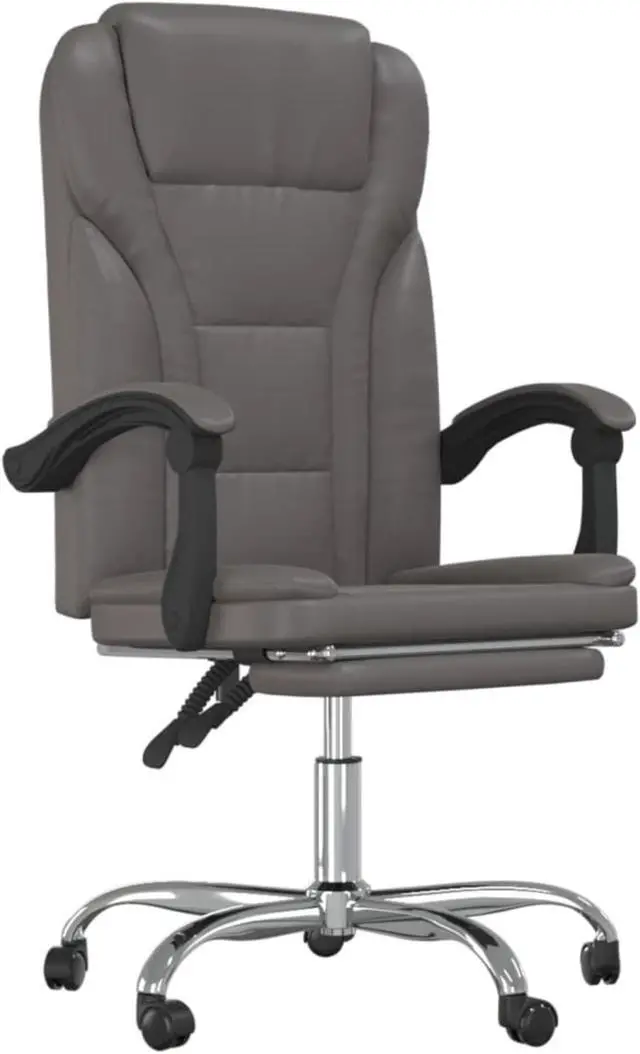 Main image of vidaXL Reclining Office Chair Gray Faux Leather