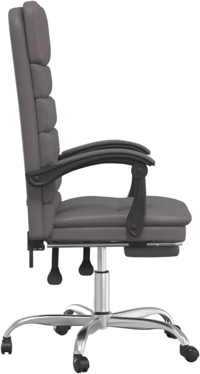 Alt view image 2 of 9 - vidaXL Massage Reclining Office Chair Gray Faux Leather