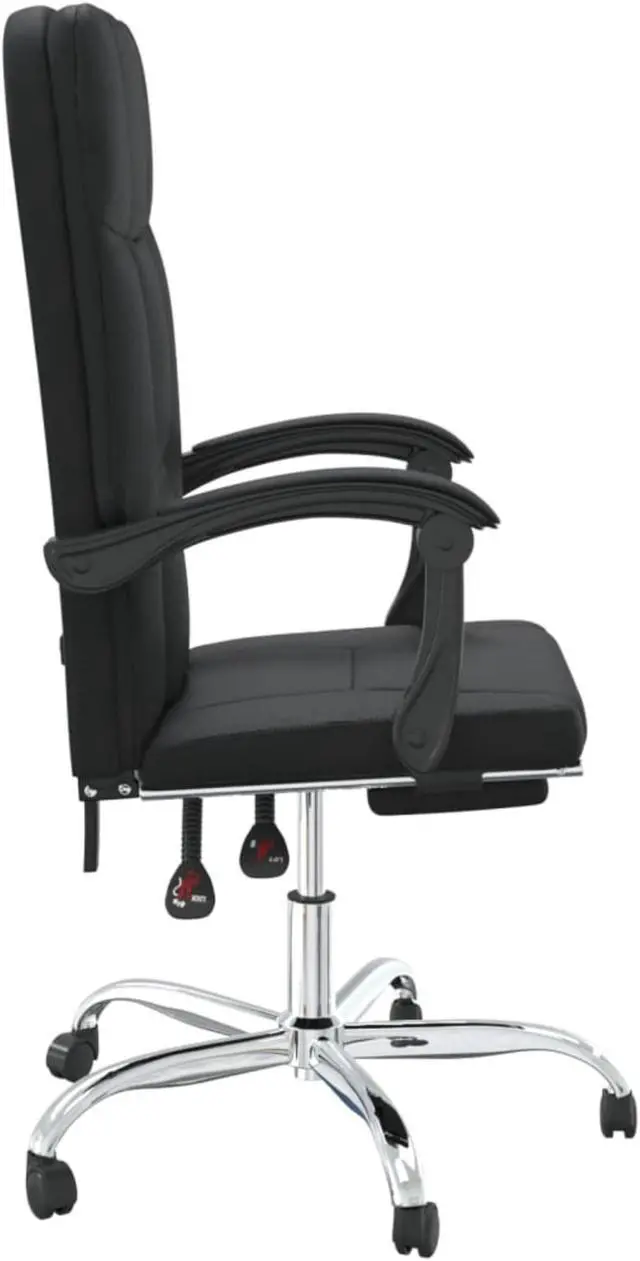 Alt view image 3 of 10 - vidaXL Reclining Office Chair Black Faux Leather