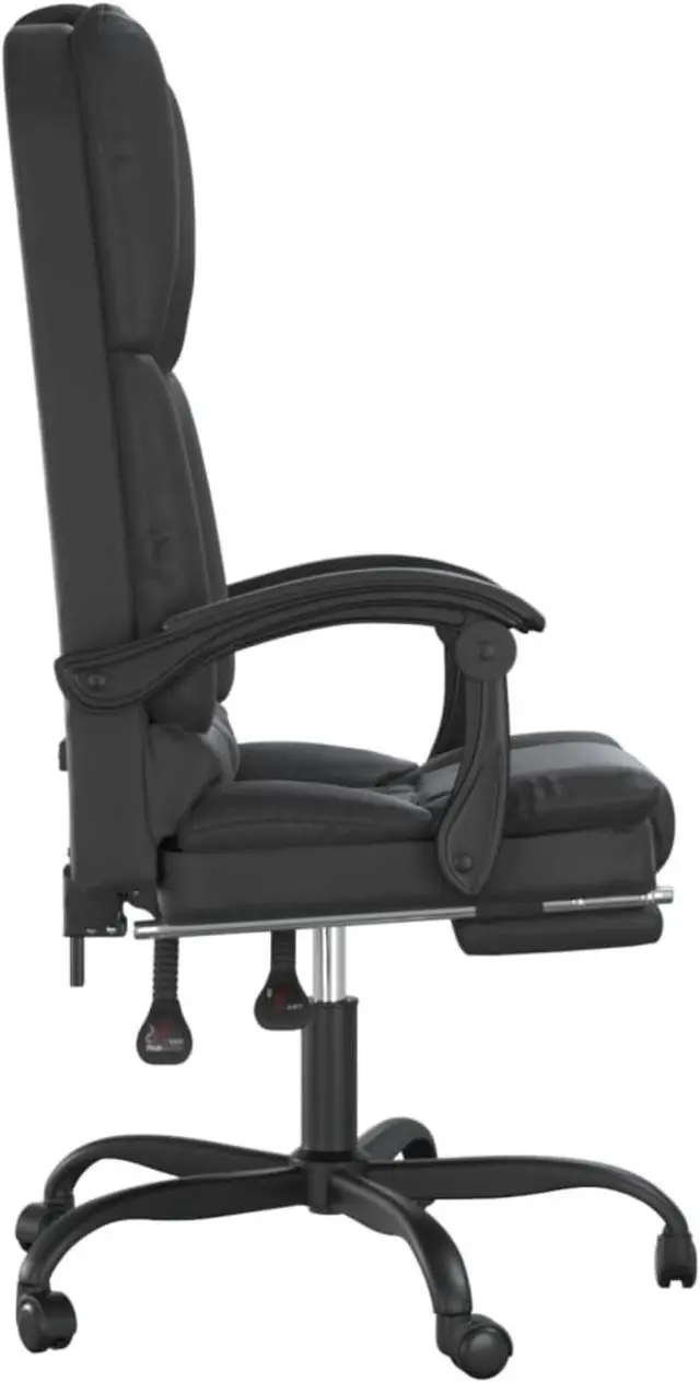 Alt view image 3 of 10 - vidaXL Massage Reclining Office Chair Black Faux Leather