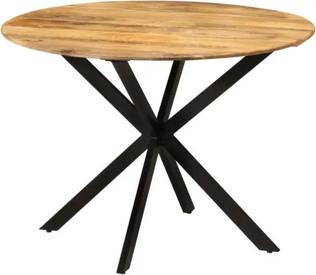 Alt view image 2 of 10 - vidaXL Dining Table 43.3"x30.7" Solid Wood Mango and Steel