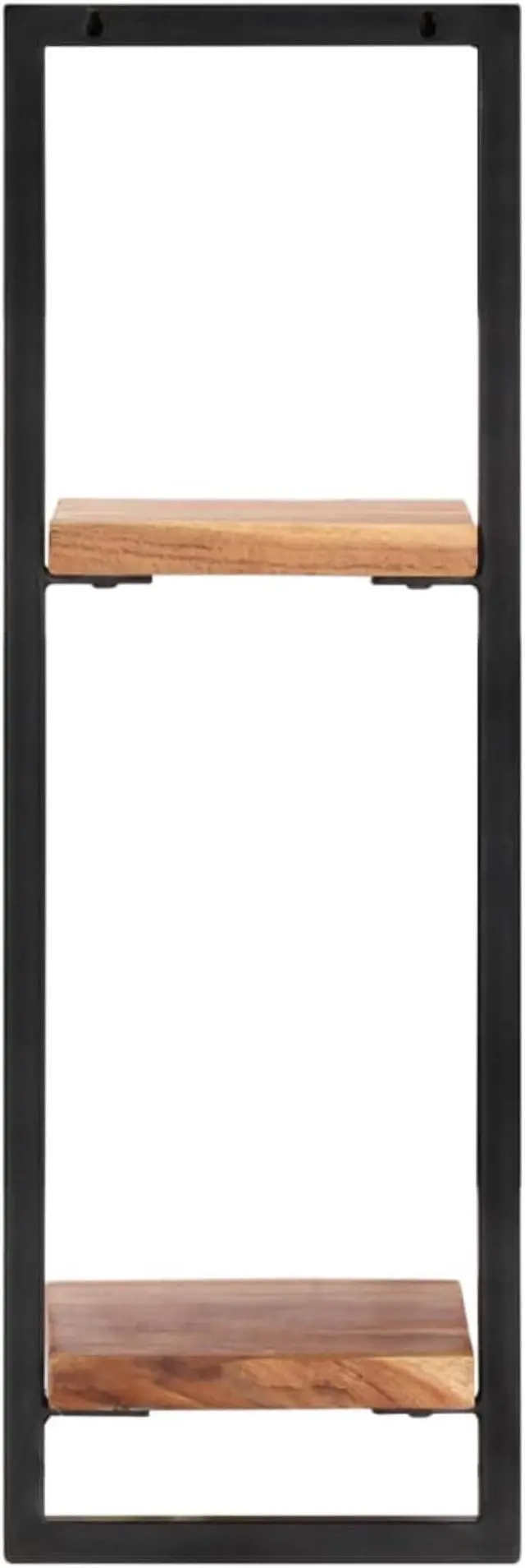 Alt view image 3 of 10 - vidaXL Wall Shelves 2 pcs 9.8"x9.8"x29.5" Solid Wood Acacia and Steel