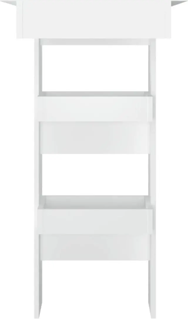 Alt view image 3 of 10 - vidaXL Wall Bar Table White 40.2"x17.7"x40.7" Engineered Wood