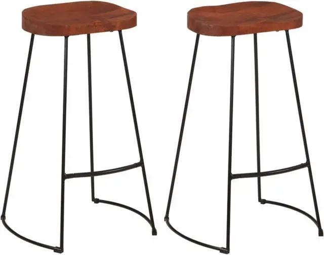 Main image of vidaXL Gavin Bar Stools 2 pcs 19.7"x15.7"x30.7" Solid Wood Mango
