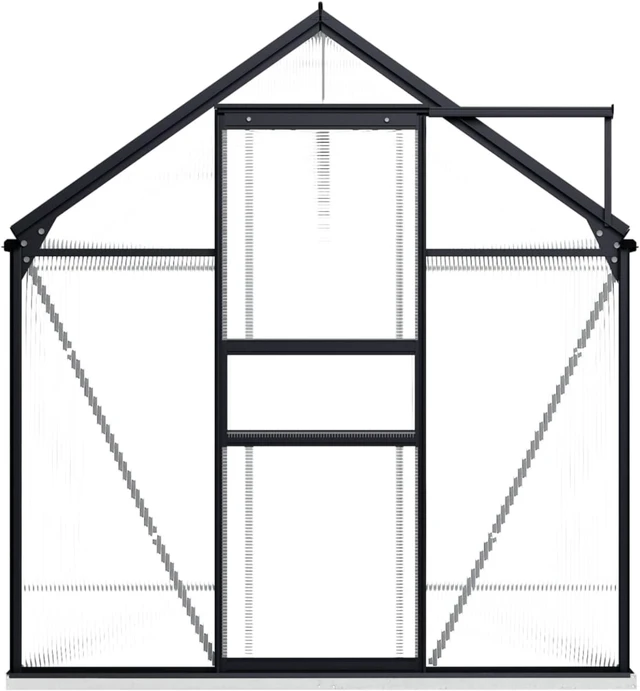 Main image of vidaXL Greenhouse with Base Frame Anthracite Aluminum 51.1 ft