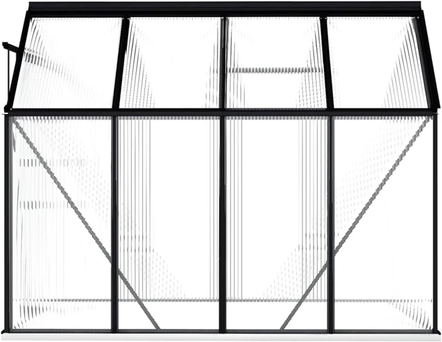Alt view image 3 of 3 - vidaXL Greenhouse with Base Frame Anthracite Aluminum 51.1 ft