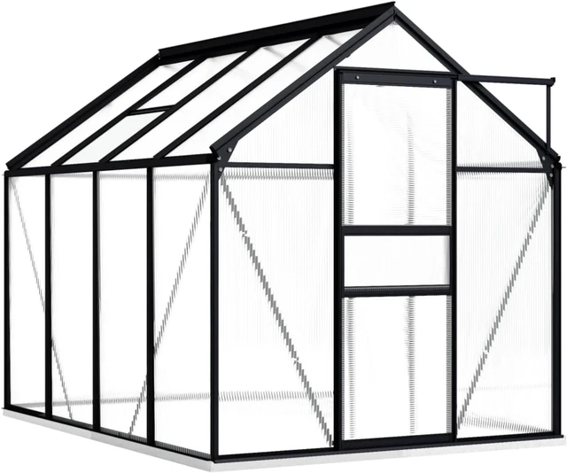 Alt view image 2 of 3 - vidaXL Greenhouse with Base Frame Anthracite Aluminum 51.1 ft