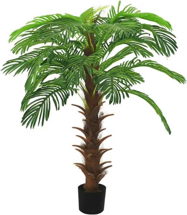 Alt view image 2 of 9 - vidaXL Artificial Cycas Palm with Pot 55.1" Green