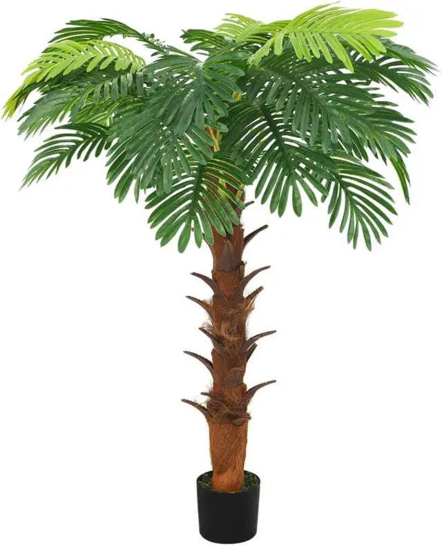 Alt view image 2 of 9 - vidaXL Artificial Cycas Palm with Pot 63" Green