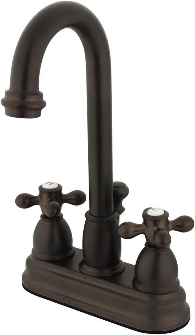 Alt view image 4 of 4 - Kingston Brass KB3615AX Two Handle 4 in. Centerset Lavatory Faucet with Retail Pop-up