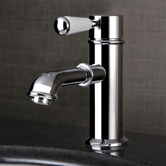 Alt view image 10 of 11 - kingston brass ks7411dpl single porcelain lever handle lavatory faucet with brass popup with 5" spout reach, polished chrome