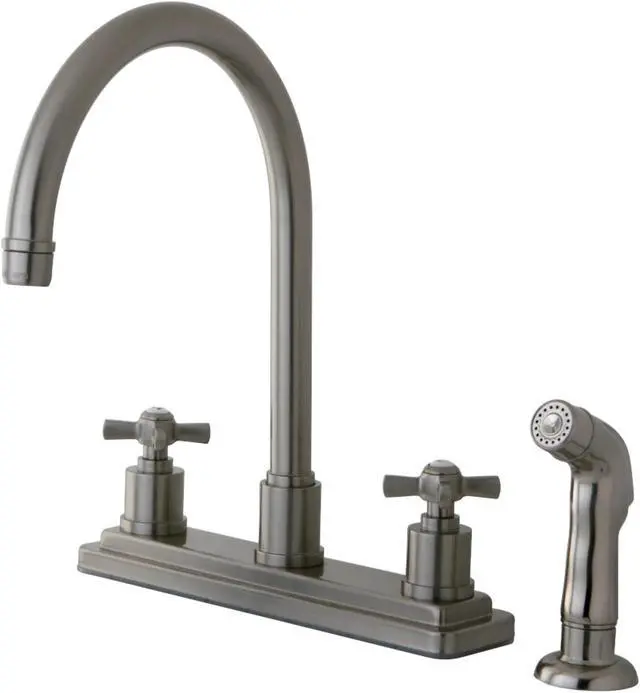 Alt view image 6 of 7 - Kingston Brass KS8798ZX Kingston Brass Millennium 8 in. Centerset Kitchen Faucet, Satin Nickel
