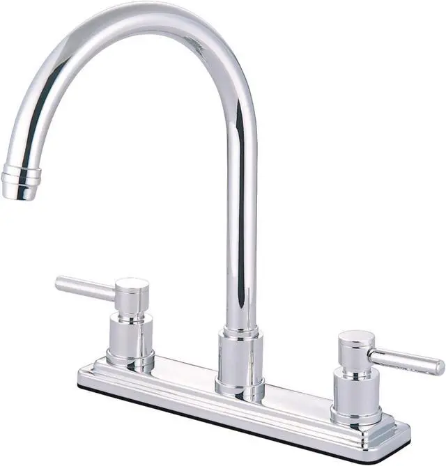 Alt view image 3 of 3 - Kingston Brass KS8791DLLS 8 Inch Center Kitchen Faucet - Polished Chrome