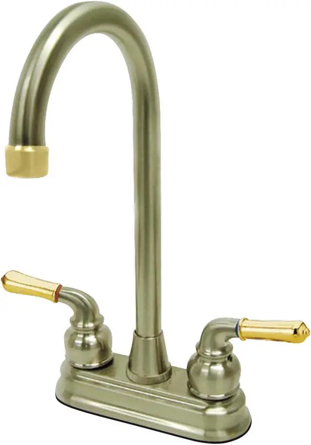 Alt view image 7 of 7 - Kingston Brass KB499 Two Handle 4" Centerset High-Arch Bar Faucet