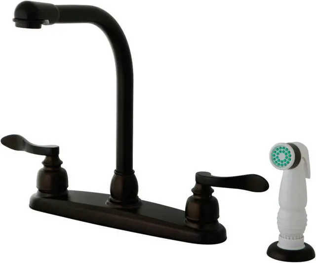 Alt view image 6 of 8 - Kingston Brass KB8755NFL NUWAVE FRENCH 8in Centerset High Arch Kitchen Faucet wi