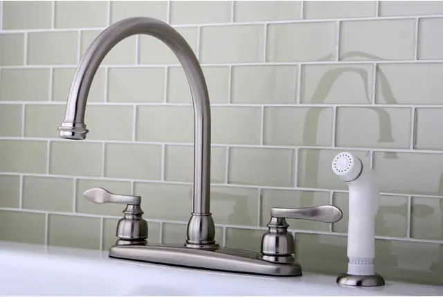 Alt view image 5 of 5 - Kingston Brass KB8798NFL NUWAVE FRENCH 8in Centerset Kitchen Faucet with Twin Le