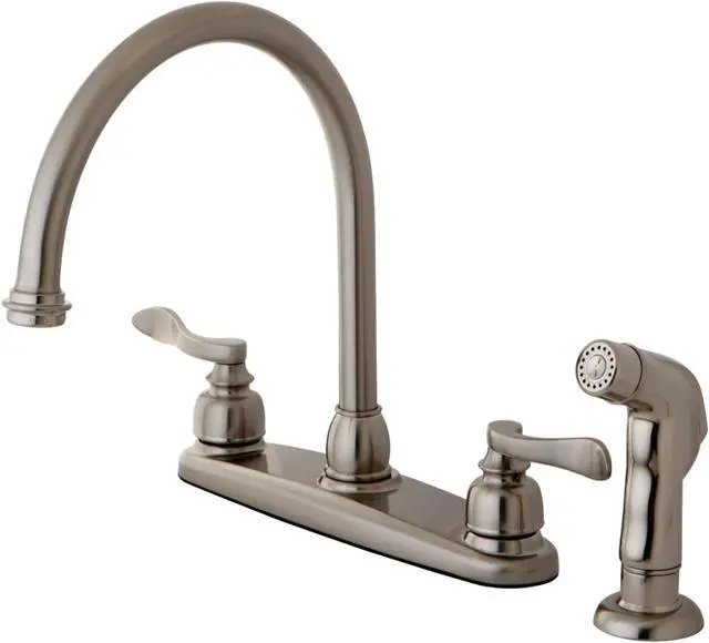 Alt view image 4 of 5 - Kingston Brass KB8798NFLSP NUWAVE FRENCH 8in Centerset Kitchen Faucet with Twin