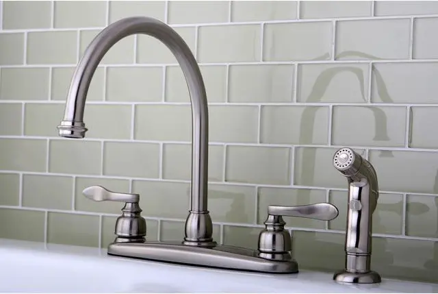 Alt view image 5 of 5 - Kingston Brass KB8798NFLSP NUWAVE FRENCH 8in Centerset Kitchen Faucet with Twin