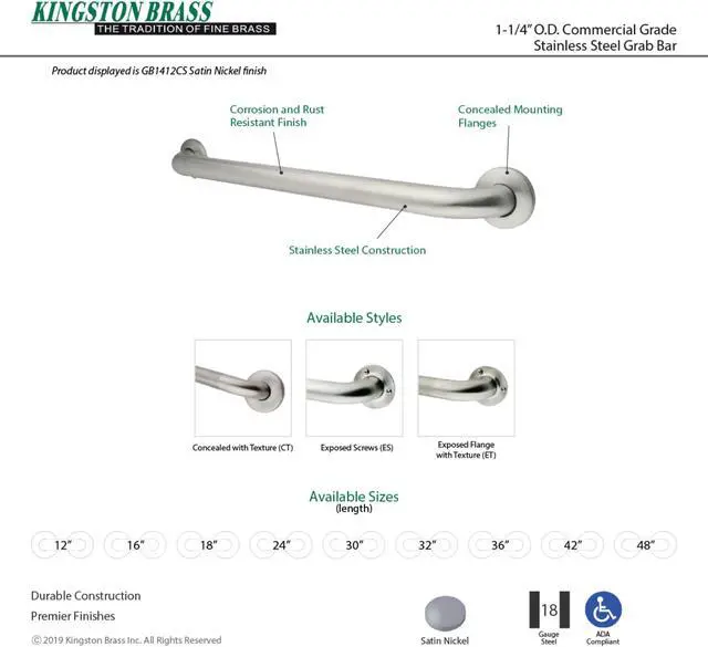 Alt view image 5 of 5 - 1-1/4O.D 32 CONCEALED-Satin Nickel Finish