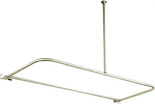 Alt view image 4 of 4 - Kingston Brass CC3138 D-Shape Shower Rod - Satin Nickel