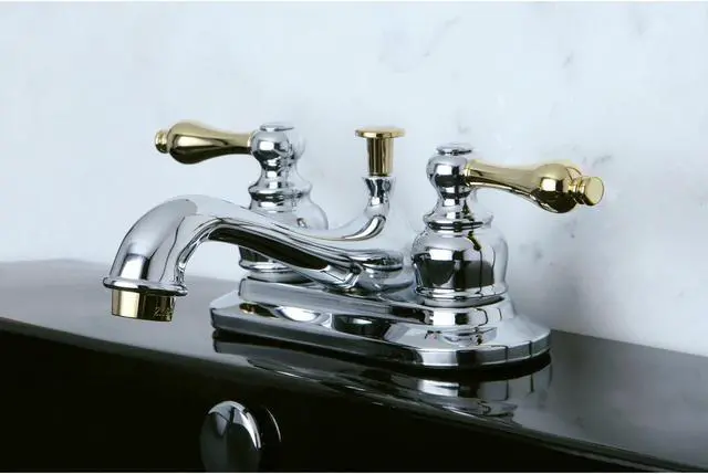Alt view image 8 of 10 - Kingston Brass KB604AL Two Handle 4" Centerset Lavatory Faucet with Retail Pop-u