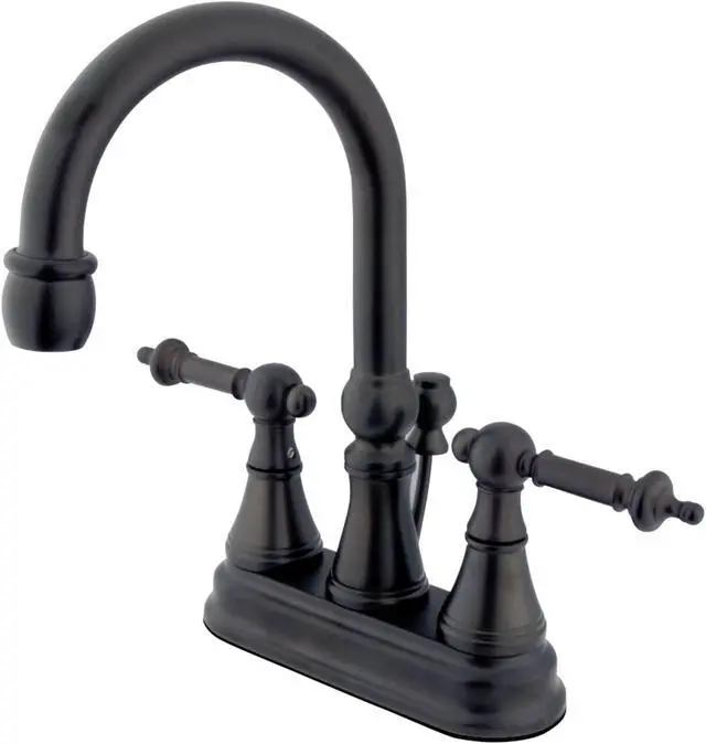 Alt view image 4 of 4 - Kingston Brass KS2615TL 4 Inch Center High Rise Spout Lavatory Faucet - Oil Rubbed Bronze