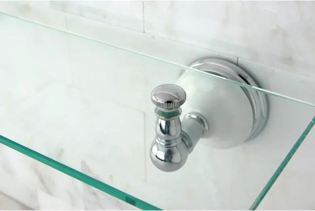 Alt view image 8 of 9 - VICTORIAN GLASS SHELF-Chrome Finish