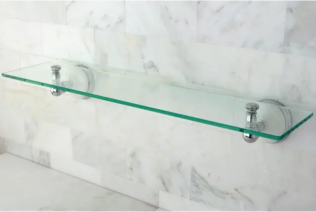 Alt view image 9 of 9 - VICTORIAN GLASS SHELF-Chrome Finish
