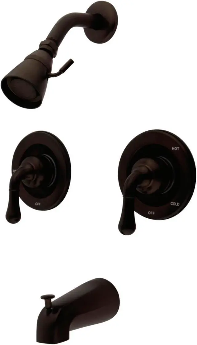 Alt view image 5 of 5 - Kingston Brass KB675 Two Handle Tub & Shower Faucet