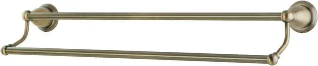 Alt view image 4 of 4 - Kingston Brass BA1753AB Heritage 24 Inch Wall Mount Dual Towel Bar - Antique Brass