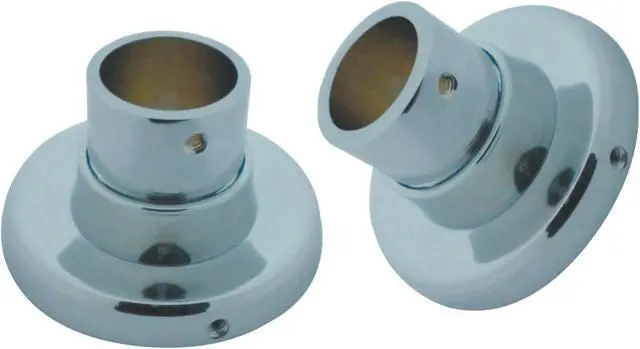 Main image of Kingston Brass SRP311 Brass Shower Rod Base for CLASSIC Straight or Tension Shower Rod, Polished Chrome