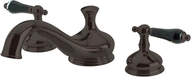 Alt view image 4 of 6 - Kingston Brass KS3335PKL Heritage Onyx Roman Tub Filler With Black Porcelain Lev