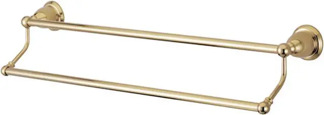 Alt view image 3 of 3 - Kingston Brass BA175318PB Heritage 18 in. Dual Towel Bar, Polished Brass