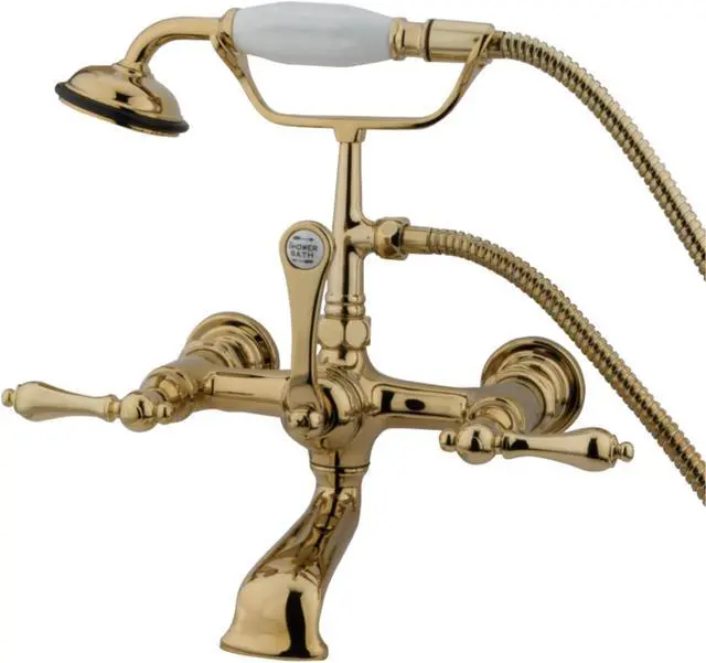 Alt view image 3 of 3 - Kingston Brass Cc551T2 Clawfoot Tub Filler With Hand Shower - Polished Brass Handles