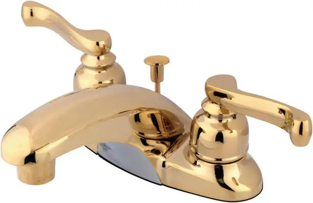 Alt view image 3 of 3 - ROYALE 4CENTER SET LAVATORY FCT.SCROLL HANDLE-Polish Brass Finish