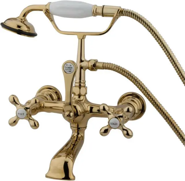 Alt view image 4 of 4 - Kingston Brass Cc557T2 Clawfoot Tub Filler With Hand Shower - Polished Brass Finish