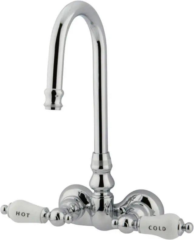 Alt view image 5 of 5 - Kingston Brass Cc74T1 Hi-Rise Spout Clawfoot Tub Filler - Polished Chrome Finish