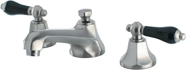 Alt view image 8 of 9 - Kingston Brass KS4468PKL Metropolitan Onyx Widespread Lavatory Faucet With Black