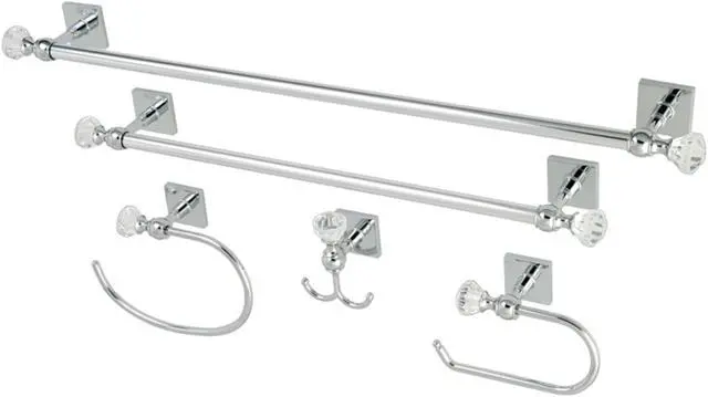 Alt view image 4 of 5 - Kingston Brass BAHK70512478C 5 Piece Celebrity Bathroom Hardware Set, Chrome
